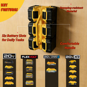 Sivsis dewalt-battery-storage-6-slot-durable stores batteries within reach during busy days.