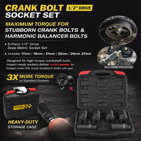 Sixcow half-inch drive weighted socket 19mm for quick crank bolt removal.