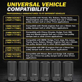 Sixcow half-inch drive weighted 21mm socket for high-torque leverage.