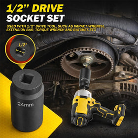 Sixcow half-inch drive weighted 27mm socket for heavy-duty jobs.