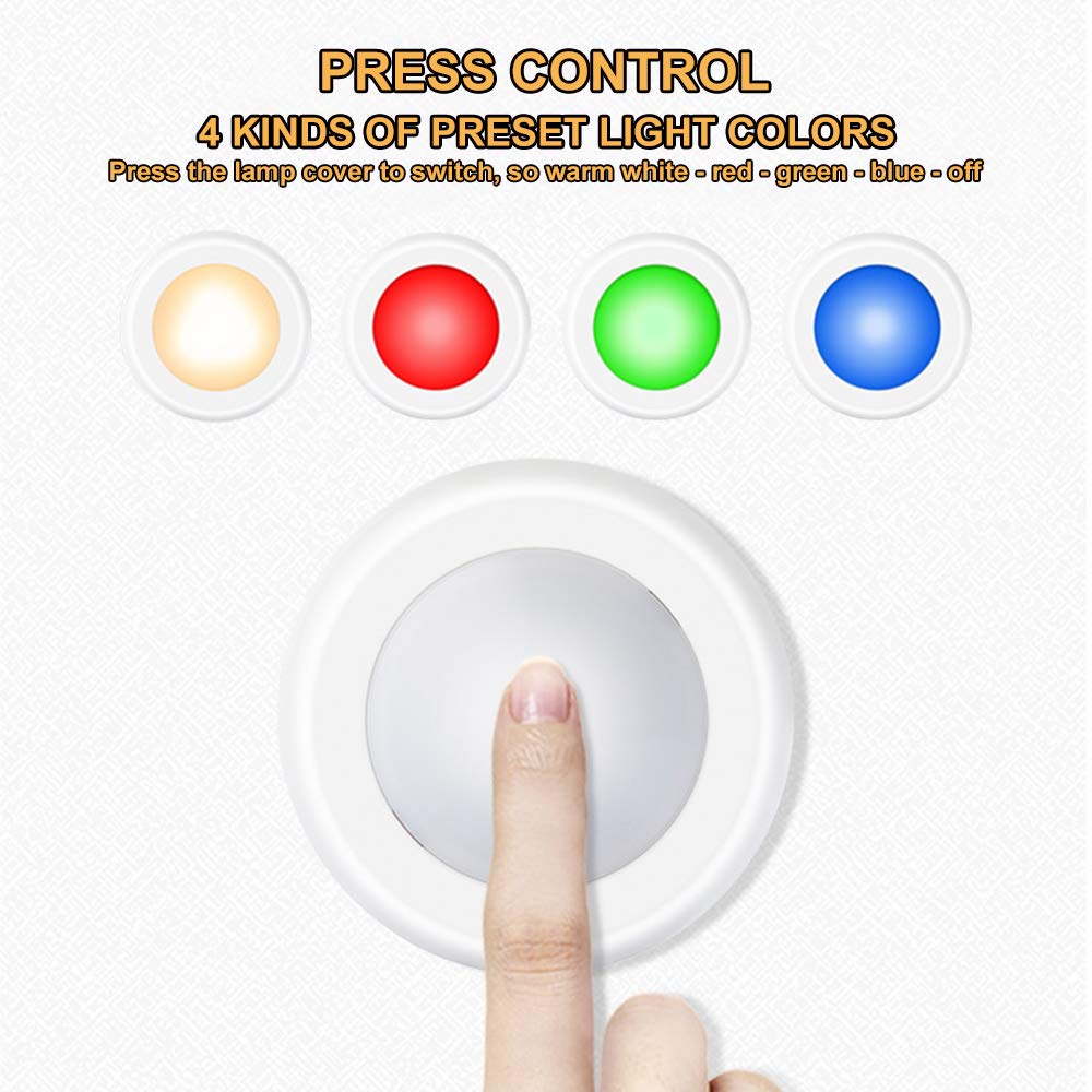 SIXDEFLY color-changing puck light with 16 colors and moods