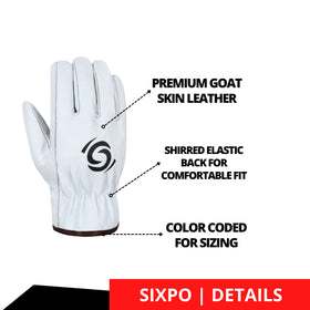 SIXPO palm-grip leather gloves showing tactile control for tools