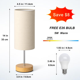 Sixzoonm lamp base in wood finish complements rustic minimalist decor.