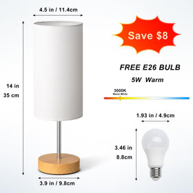 SIXZOONM nightstand lamp with an on-off switch for easy bedside control