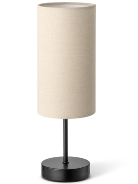 SIXZOONM small bedside lamp with round linen shade for cozy bedroom ambience