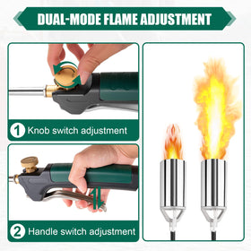 Siziviki torch used to melt ice on a driveway safely.