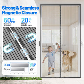 Sjuznng bottom-weighted gravity bars keep the screen steady in wind.