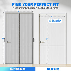 Sjuznng door size guide shows fit for 36 x 80 inch doors.