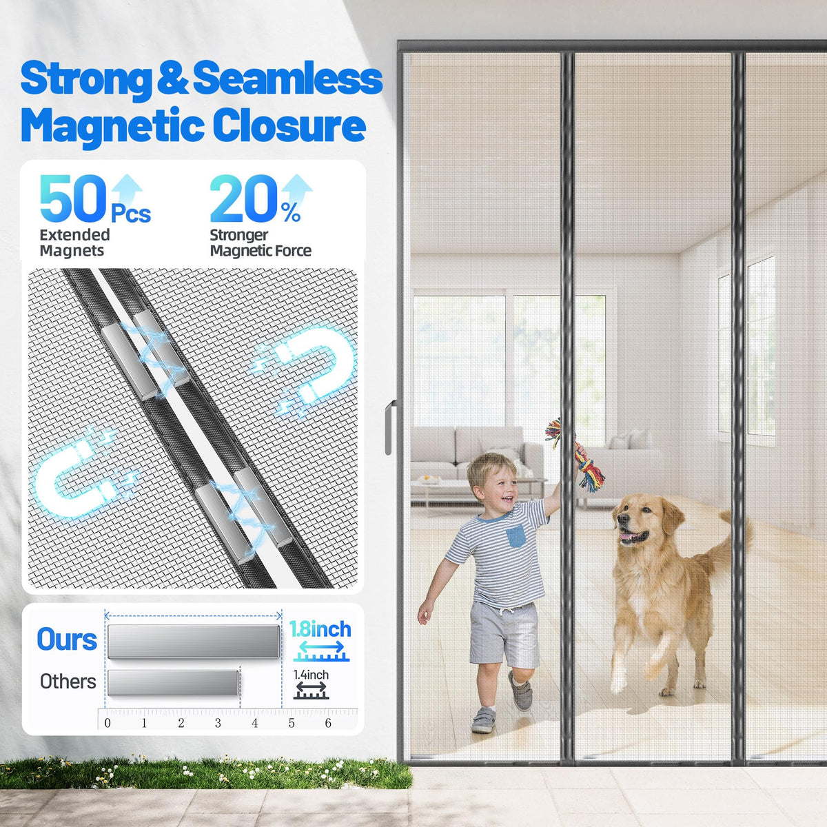 Sjuznng easy-no-drill install with Velcro stays secure on any doorway.