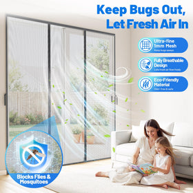 Sjuznng pet-friendly mesh keeps dogs and cats moving freely without snags.