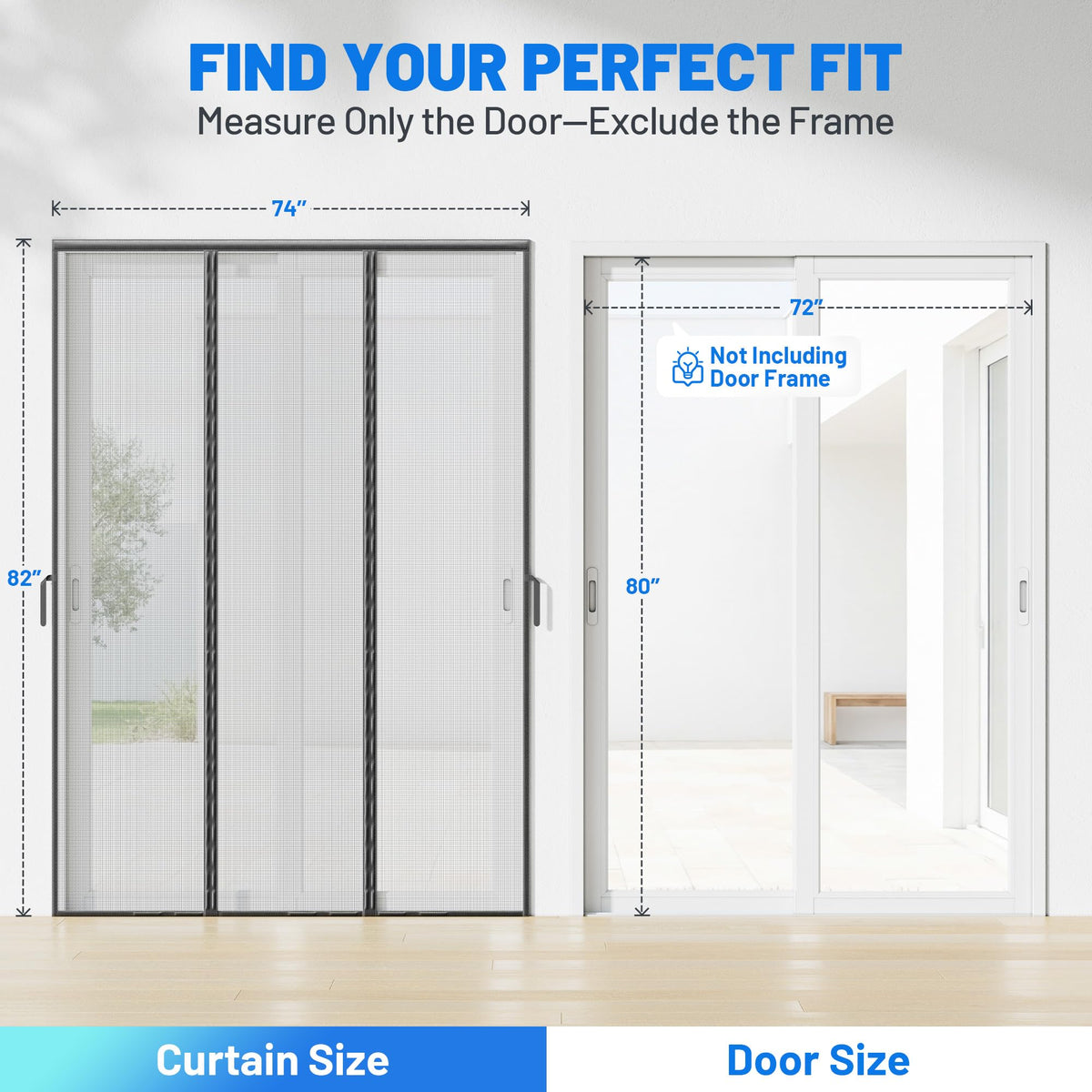 Sjuznng fits wide openings up to 72x80 inches for sliding doors.