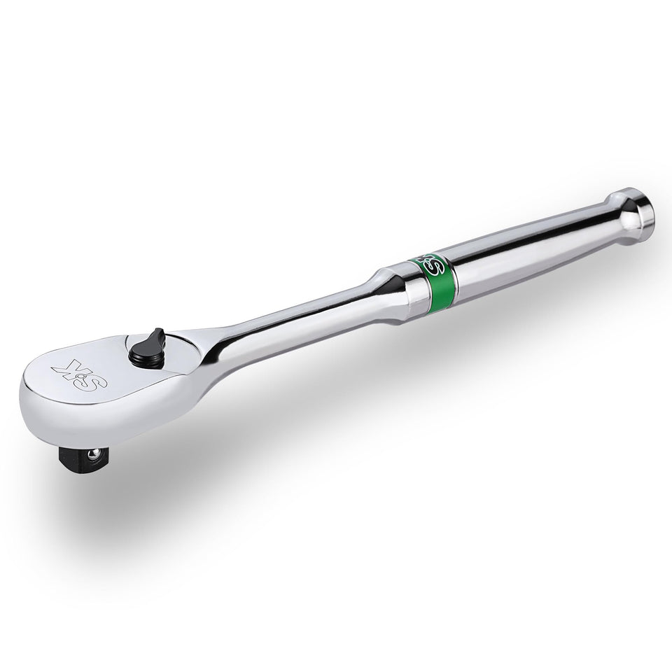 SK 1/4in drive ratchet pear head 90-tooth for tight-space tightening.