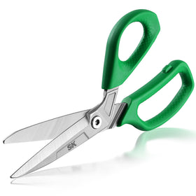 SK 10-Inch Heavy Duty Scissors front view highlighting durable CR-V steel for tough cuts.