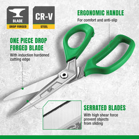 SK 10-Inch Heavy Duty Scissors one-piece forged blades for lasting rigidity and strength.