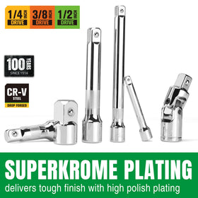 SK 20-piece socket extension set with 10 inch 1/4 drive extension for deep fasteners.