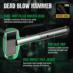 SK 28oz Dead Blow Hammer A3 steel shell for durability