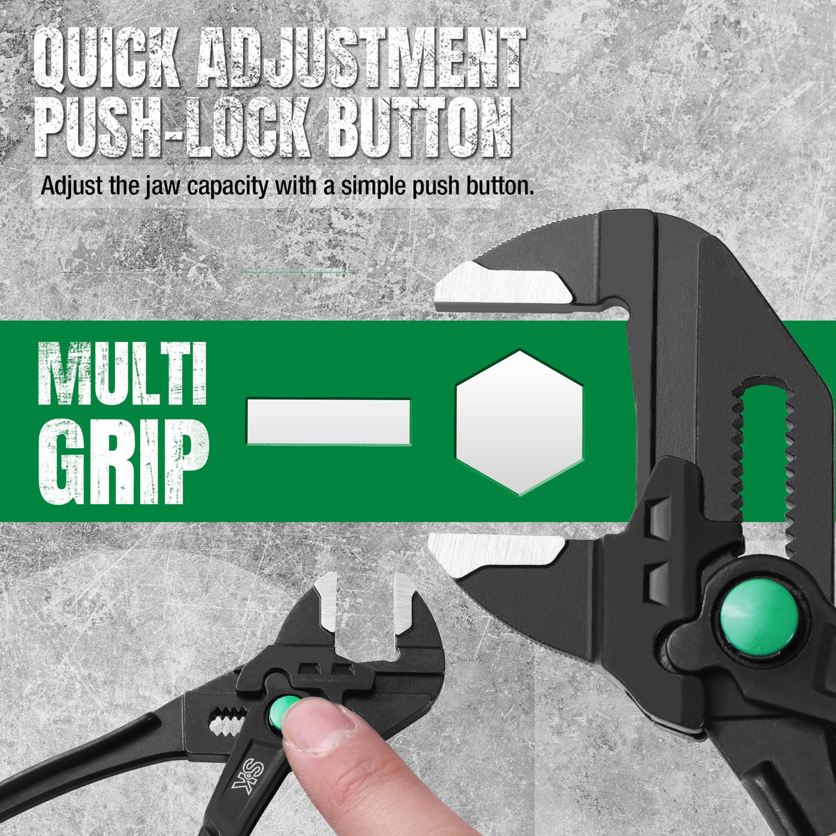 SK 4-Inch Pliers Wrench black oxide finish enhances rust resistance and longevity.