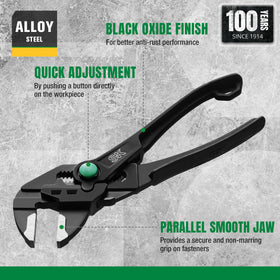 SK 4-Inch Pliers Wrench compact design fits in pockets for quick adjustments.