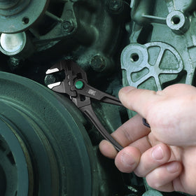 SK 4-Inch Pliers Wrench integrated hanging hole supports tidy storage.