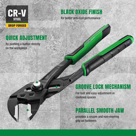 SK 5-piece pliers wrench 10-inch with groove lock.
