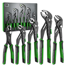 SK 5-piece pliers set slip-joint 8-inch close-up showing adjustable grip.