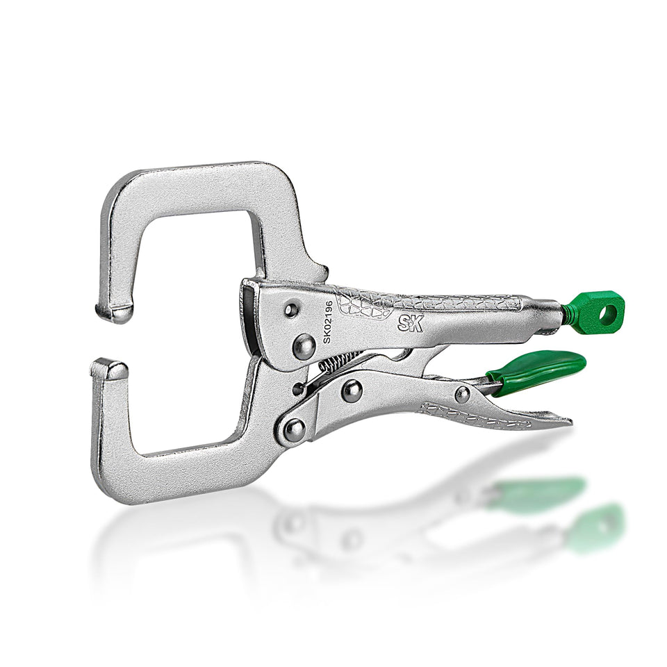 SK 6-Inch locking pliers with regular jaws for secure grip in tight spaces