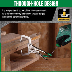 SK 6-Inch locking pliers with through-hole leverage help increase hand force