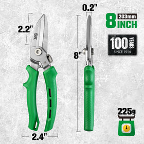 SK 8-inch heavy duty scissors cutting rope demonstrates versatile all-purpose cutting power