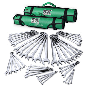 SK combination wrench set rolling pouch image shows portable organization for SAE and metric wrenches