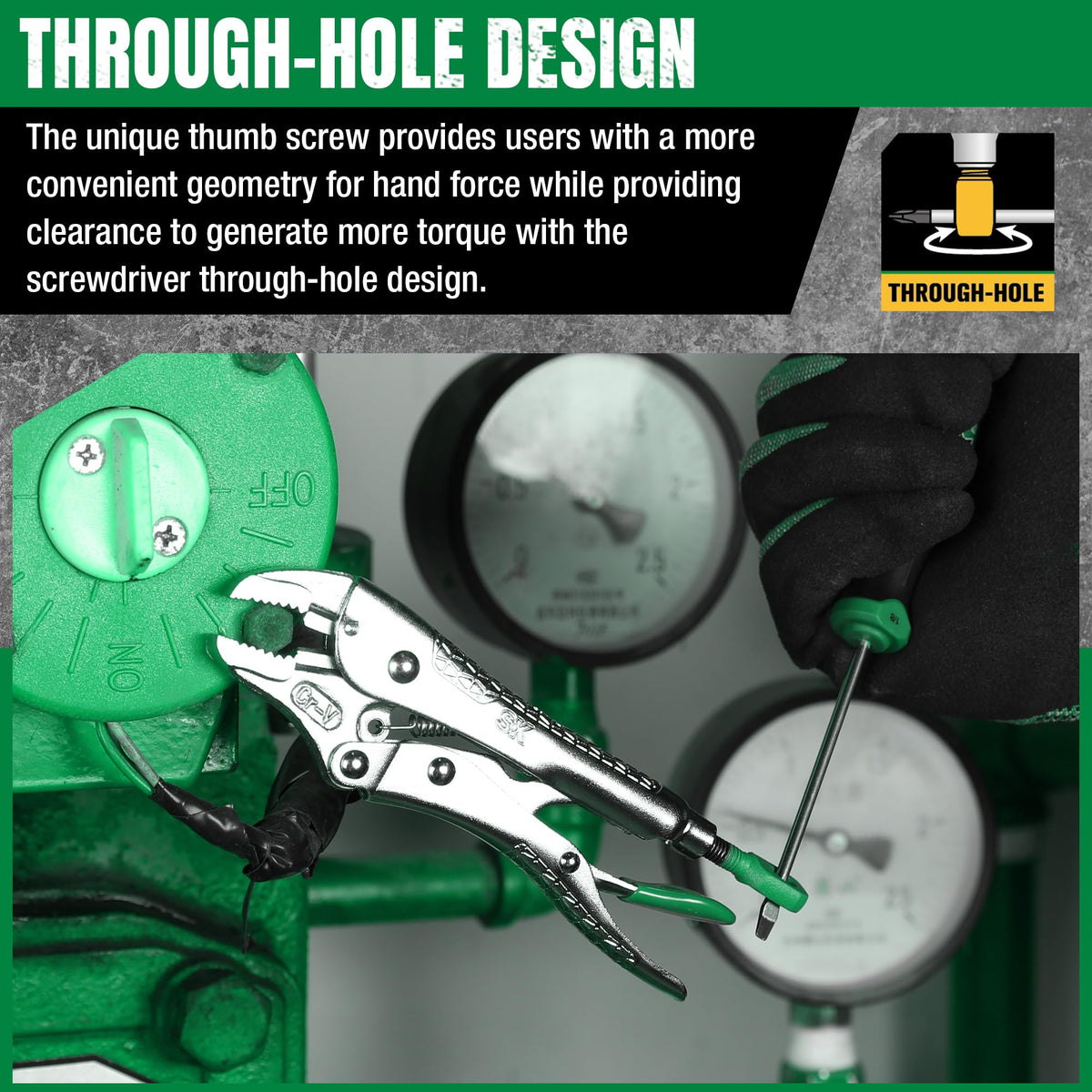 SK curved jaw 9.5-inch pliers maximize reach for heavier tasks