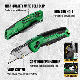 SK folding utility knife with 18mm blade for precise material cuts.