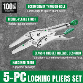 SK long nose locking pliers 7-inch provide solid leverage in tight spaces