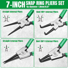 SK snap ring pliers 7-inch straight external jaw for secure clip removal.