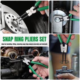 SK snap ring pliers CR-V steel black finish resists rust during heavy use.