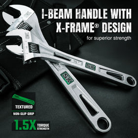 Laser-marked SAE and Metric scales on SK wrenches for accurate adjustments