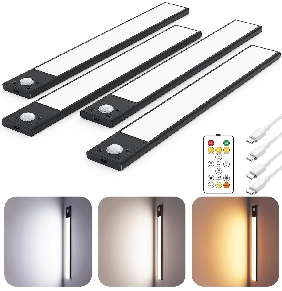 Skairipa 12in ultra-thin under-cabinet light in black for a sleek kitchen look