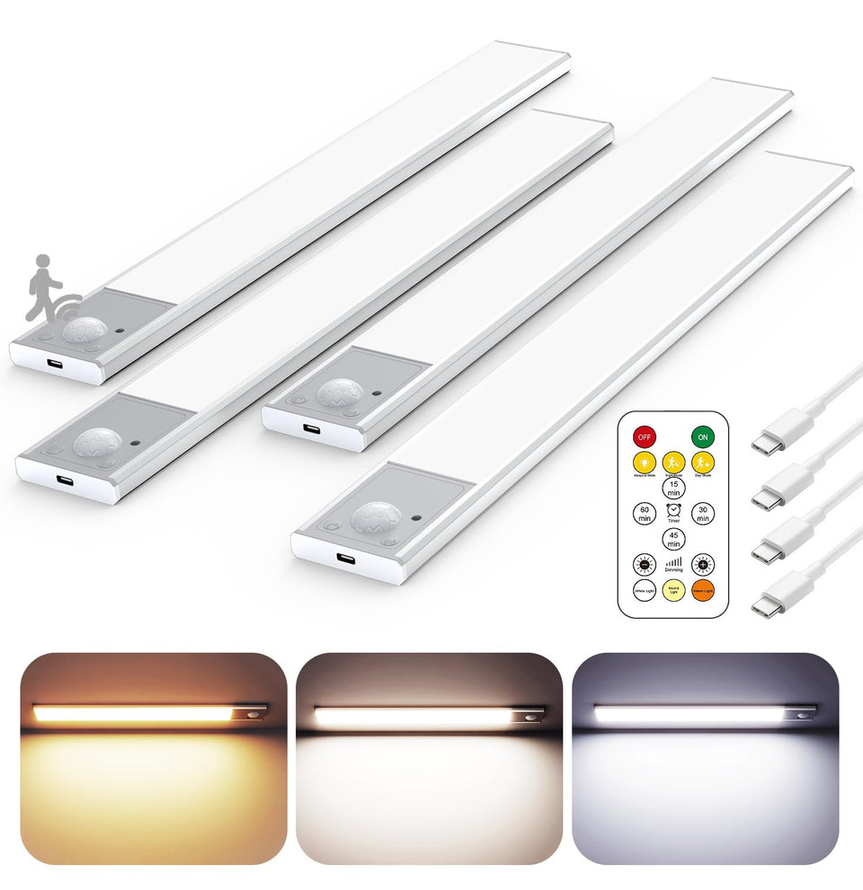 Skairipa 12inch ultra-thin under-cabinet light in silver for wireless kitchen task lighting