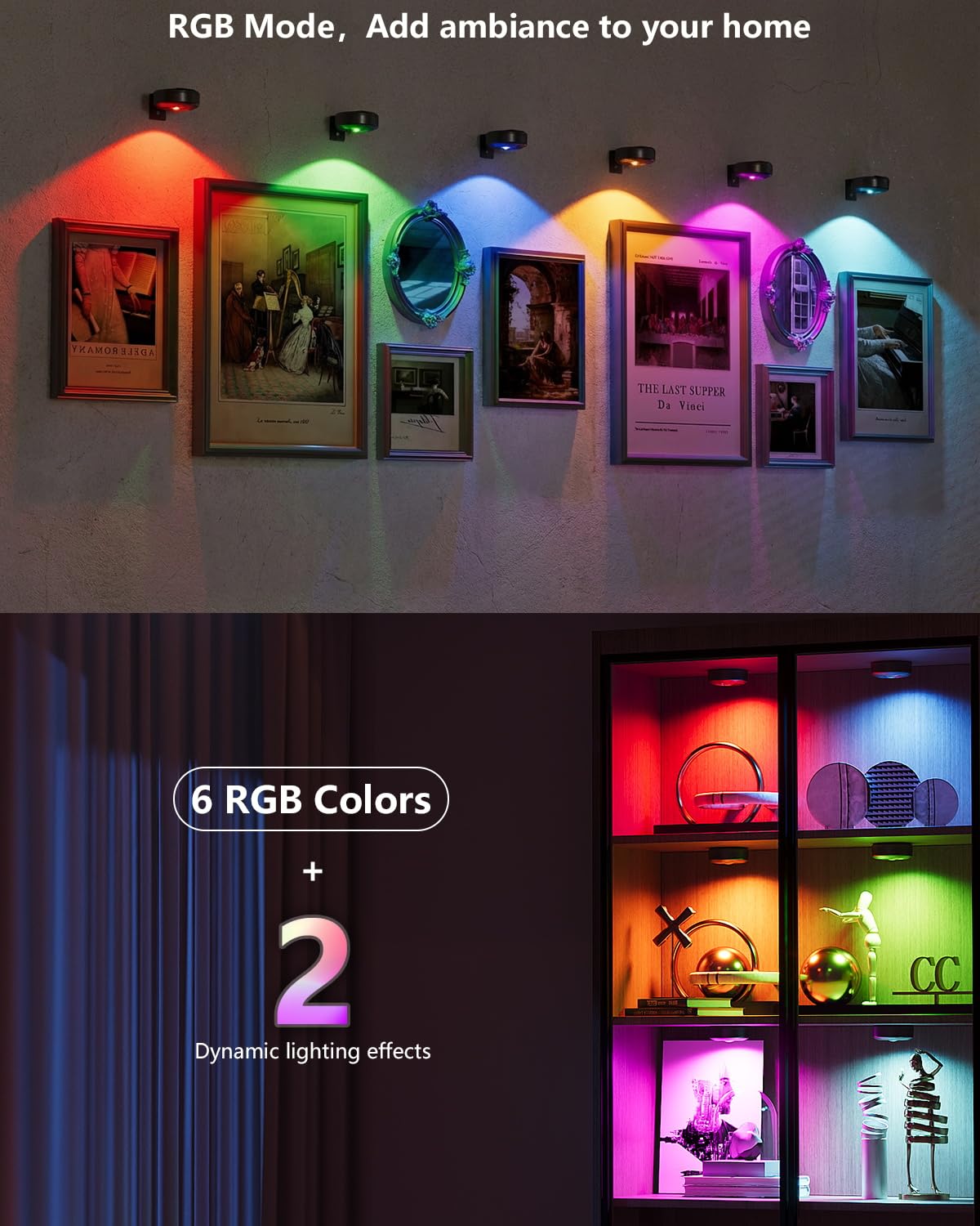 Skairipa color temperature and RGB options to tailor ambiance around artwork