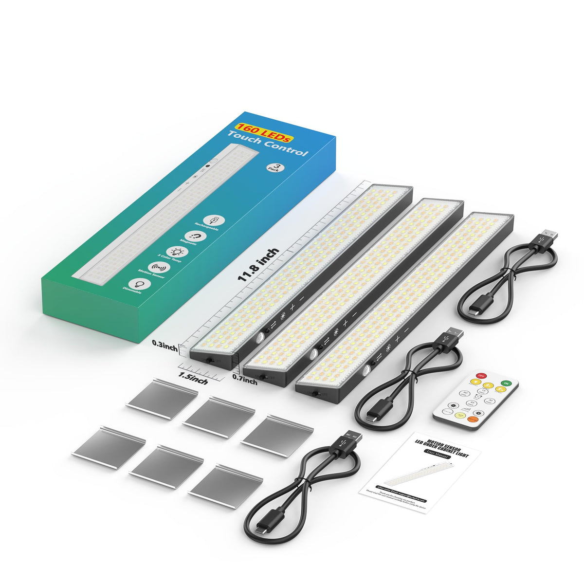 Skairipa magnetic-rechargeable under-cabinet light for versatile use
