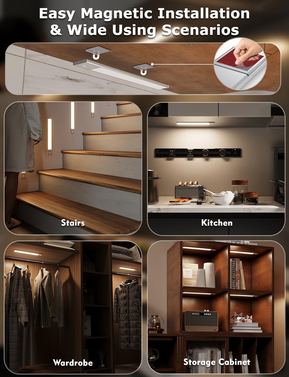 Skairipa motion sensor with night mode activates on movement