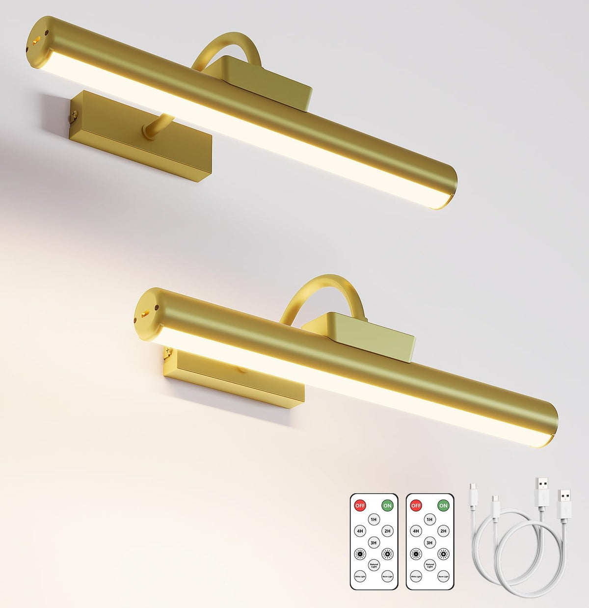 Skairipa 13in gold picture light front view brightening artwork