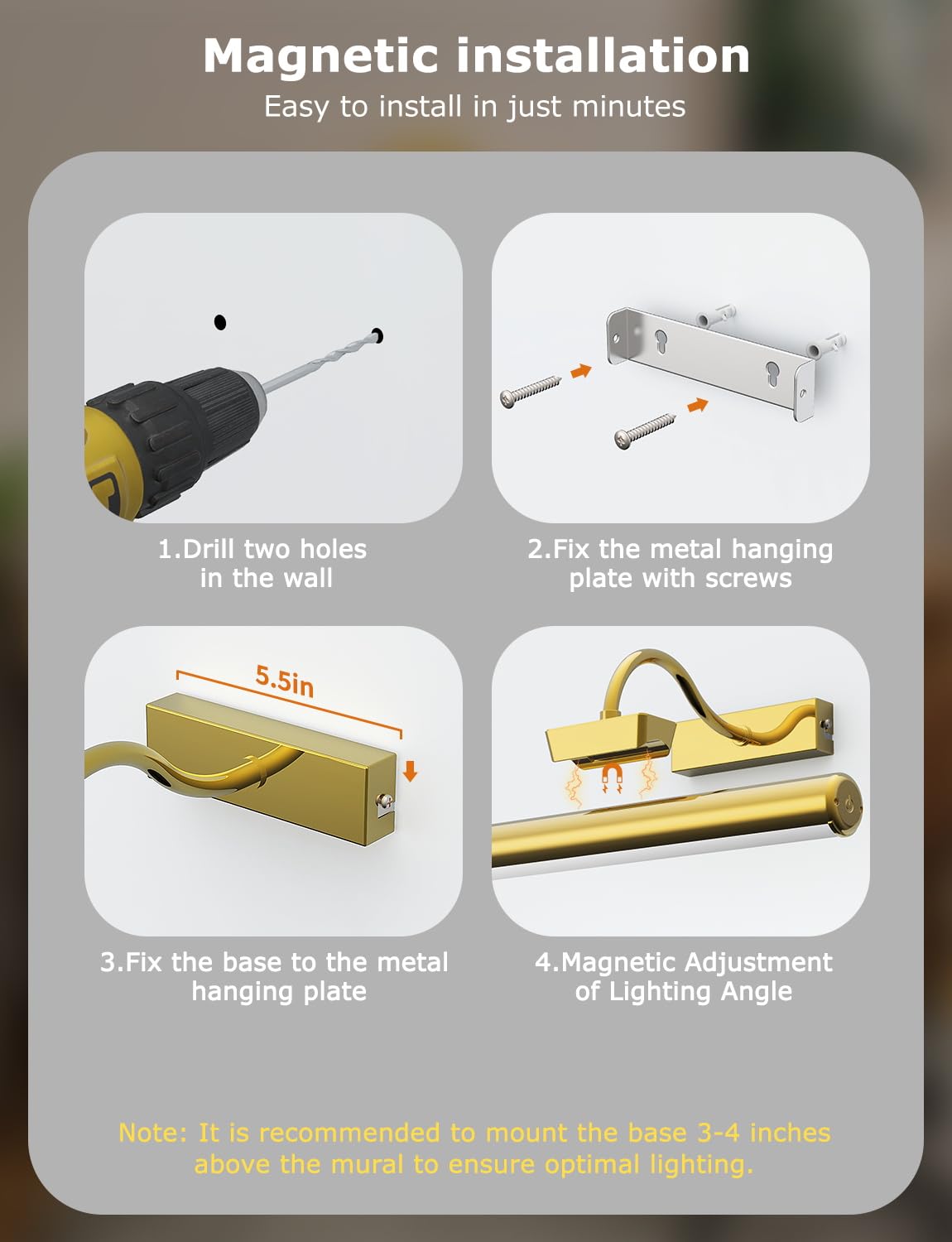 Skairipa magnetic wall mount keeps light secure