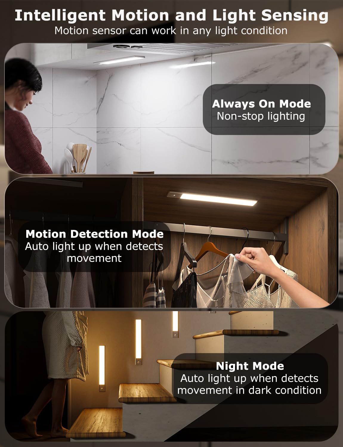 Skairipa USB-C rechargeable closet light powers without wiring