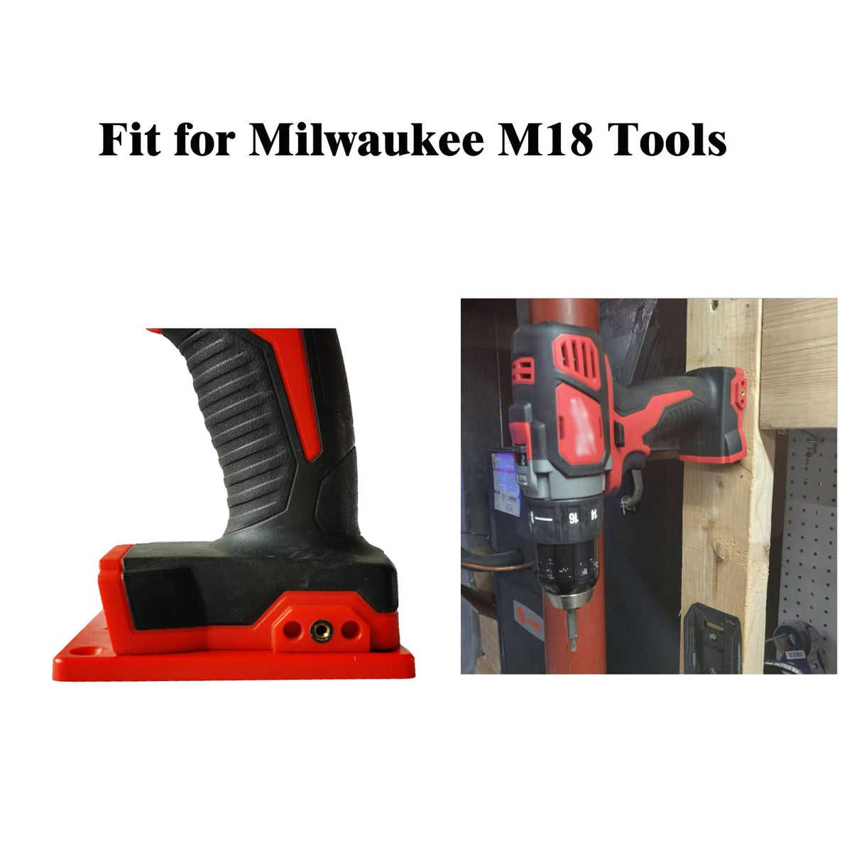 Package contents show tool holders, battery holders, and screws for installation.