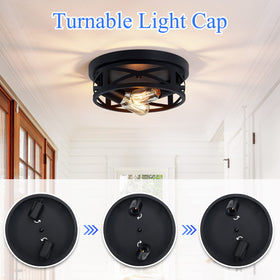 SKEJAO bathroom ceiling light in black for moisture-smart spaces.