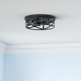 SKEJAO black finish flush-mount ceiling light brightens kitchen spaces