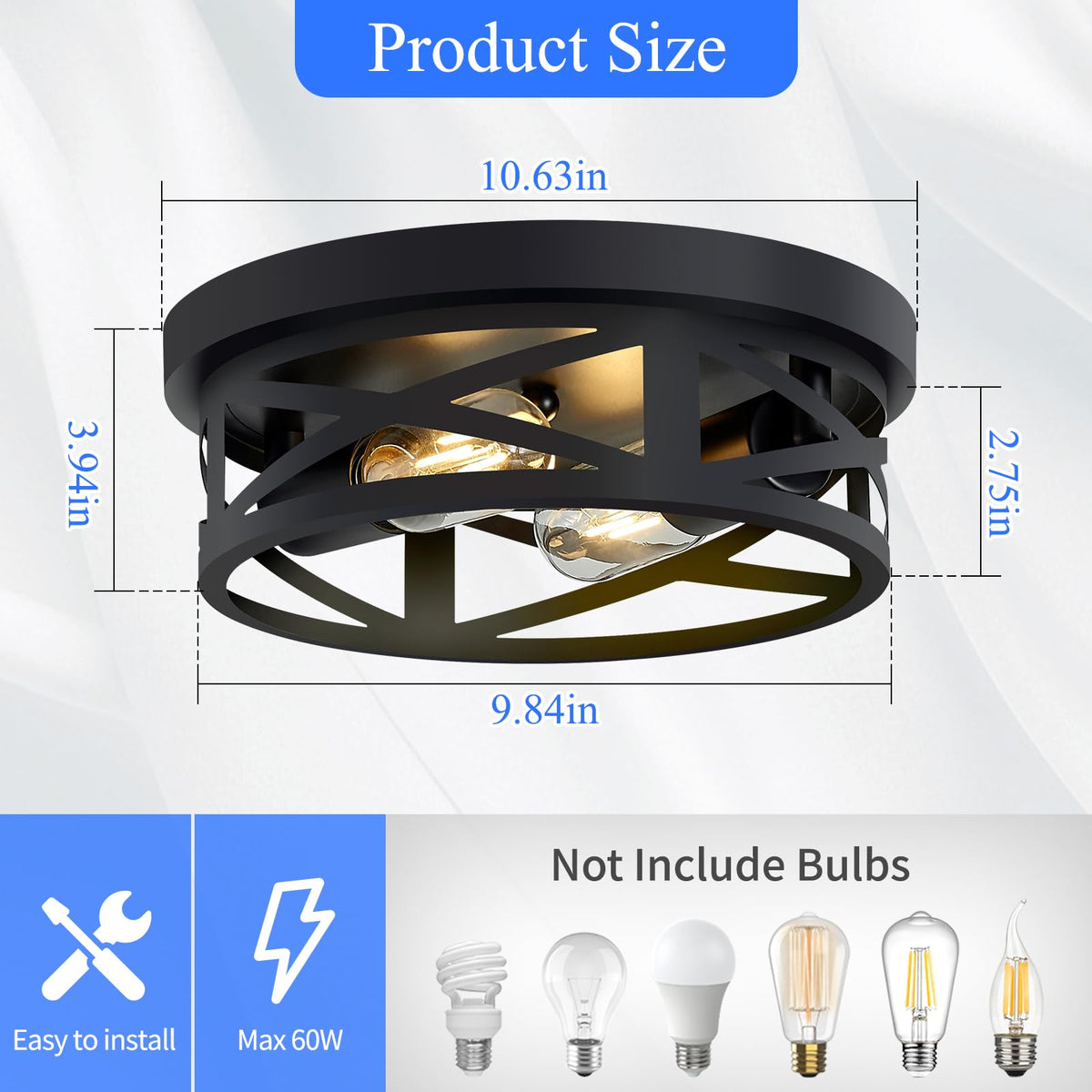 SKEJAO black hallway ceiling light 2-pack enhances kitchen and entryways.