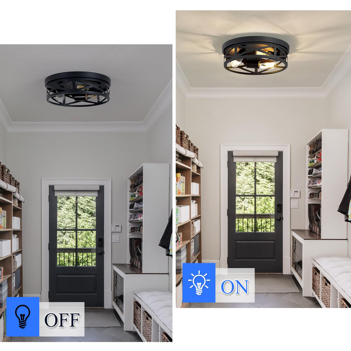 SKEJAO durable black metal fixture resists dust and rust