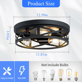 SKEJAO 3-light hallway fixture with durable metal frame