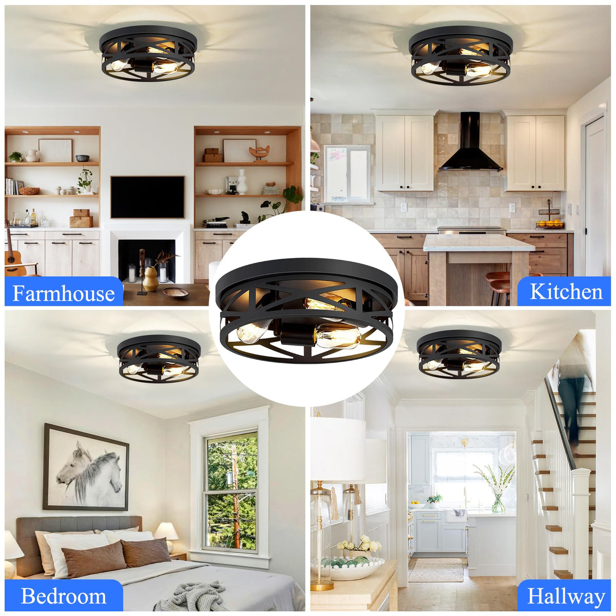 SKEJAO hallway and kitchen light complements farmhouse decor.